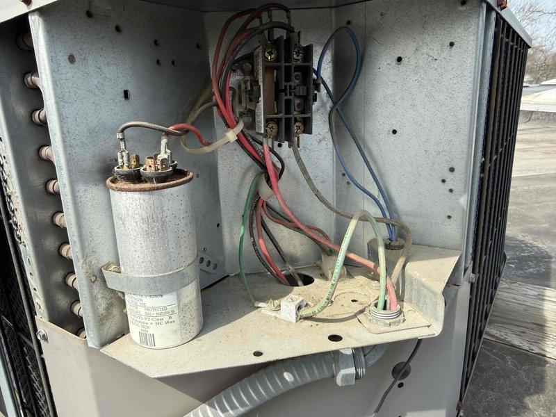 Completed spring preventive maintenance inspection on commercial rooftop HVAC unit per contract service agreement. Coordinated tenant availability prior to site access. Performed comprehensive system check including inspection of electrical components, capacitor, contactor assembly, and condenser coil. All internal components found in functional condition with appropriate wire connections secured. Replaced 22x25x2 air filter and documented equipment specifications. Updated filter inventory records and photographed unit for maintenance documentation.