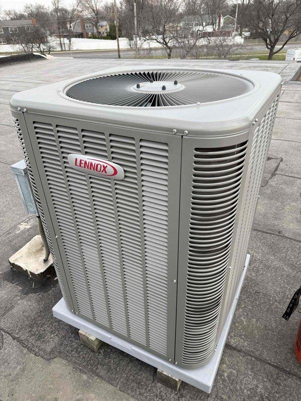 Completed spring preventive maintenance on Lennox rooftop air conditioning unit. Performed comprehensive inspection of electrical components including capacitor and contactor, verified all wire connections secure, documented equipment specifications and filter information, and returned thermostat to original settings upon completion.