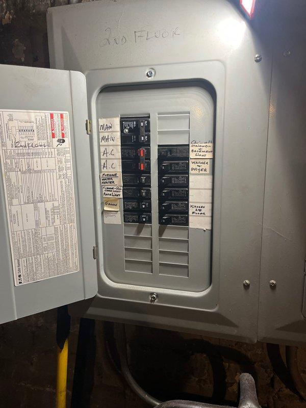 Responded to no heat call on 16-year-old furnace failing to reach thermostat setpoint. Diagnosed faulty gas valve preventing proper heating operation. Documented existing electrical panel configuration serving third floor mechanical equipment including furnace circuit. Provided comprehensive estimate for complete furnace replacement system due to age of equipment and failed gas valve component.