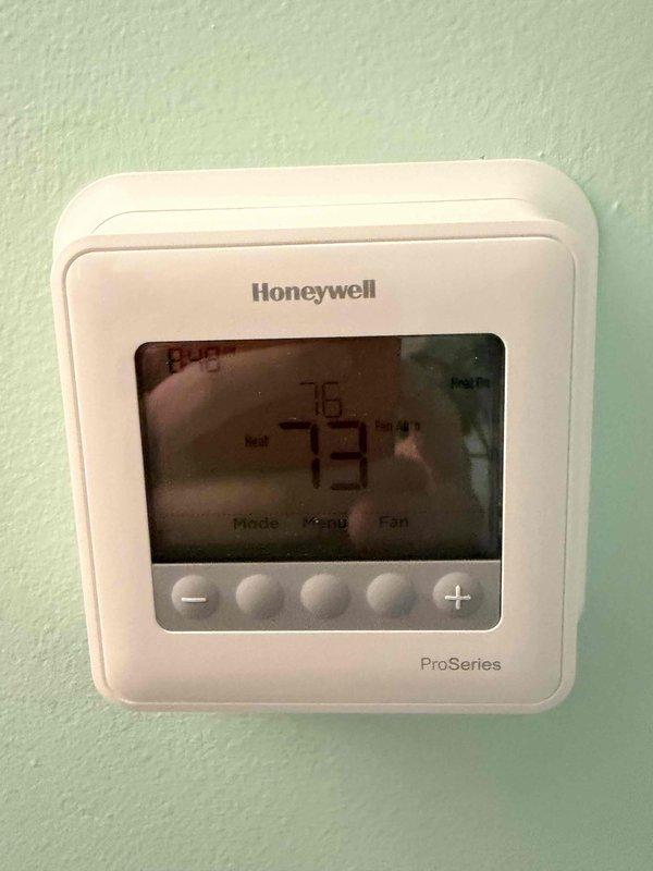Responded to heating service call but unable to complete diagnostic due to boiler system being in warm weather shutdown mode caused by elevated outdoor temperatures. Verified thermostat displaying 73°F actual temperature with 76°F setpoint in heat mode, and documented supply air temperature reading of 90.4°F at evaporator coil location #407. Rescheduled return visit to test heating operation when outdoor conditions allow boiler system to operate normally.