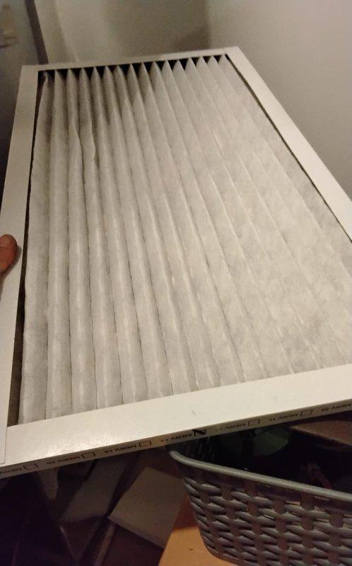 Responded to service call for non-functional in-floor heating system and performed preventive maintenance on 8-year-old furnace. Inspected HVAC system and replaced heavily soiled air filter that showed significant dust and debris accumulation. Completed comprehensive furnace maintenance including system diagnostics, equipment inspection, and documentation of all unit specifications. Discussed comfort plan options and provided recommendations for ongoing system care.