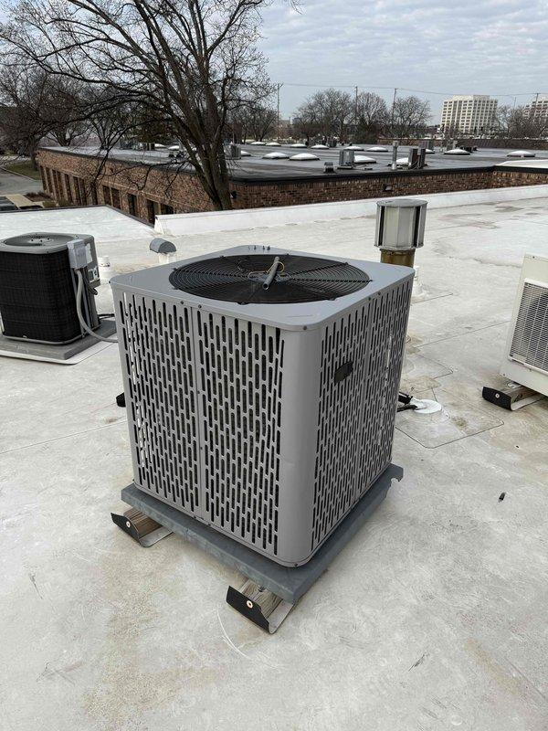 Completed spring preventive maintenance on commercial rooftop HVAC unit per contracted service agreement. Performed comprehensive checklist inspection including visual assessment of condenser unit, verified equipment operation, documented current equipment specifications and filter information for record updates. Coordinated tenant availability prior to service, captured photographic documentation of rooftop equipment condition and installation, and flagged necessary changes to filter inventory list for office review.