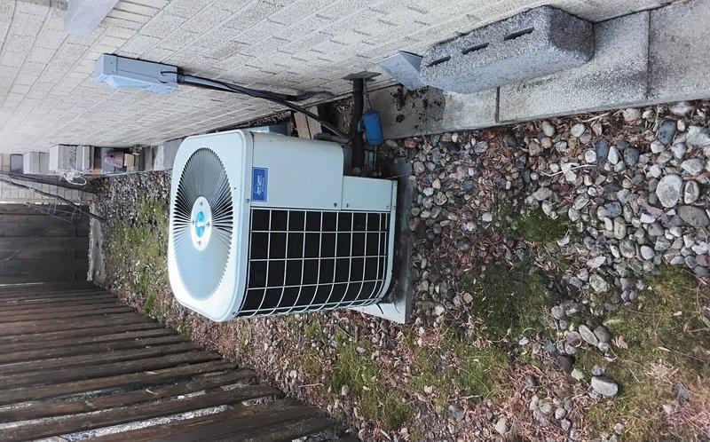 Completed Comfort Plan Clean and Check maintenance on a 1997 outdoor air conditioning unit. Performed comprehensive system inspection, verified serial number documentation, and captured condition photos of the equipment and surrounding area. Unit is positioned on concrete pad with adequate clearance, though gravel bed shows minor vegetation growth that was noted for monitoring.