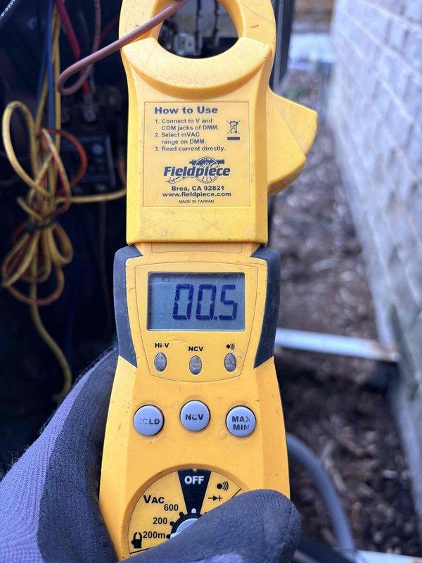 Completed spring clean and check maintenance on single HVAC system per comfort plan agreement. Performed comprehensive inspection of air conditioning unit including electrical measurements with clamp meter, verified proper amperage draw on system components, and conducted thorough cleaning of blower wheel assembly which showed moderate dust accumulation on squirrel cage fan blades. All system components inspected and found operating within normal parameters.