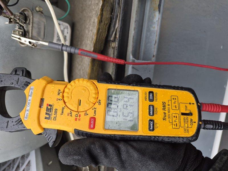 Completed comprehensive Comfort Plan clean and check service on 10 rooftop units, 1 air conditioning unit, and 1 air handler as part of scheduled maintenance program. Replaced 30 one-inch filters across all equipment, with air handler filter service scheduled for both April and October visits per maintenance agreement. Performed electrical diagnostics and current measurements using clamp meter on all units to verify proper operation and amperage draws. Noted that air conditioning unit ending in 1616 is scheduled for replacement. Verified equipment labeling and updated service tracking system to ensure all units are properly identified for future maintenance visits.