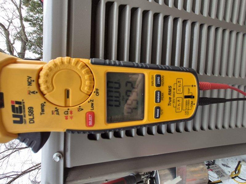 Completed comprehensive clean and check maintenance on two air conditioning systems and two air scrubber units per the Gold Comfort Plan agreement. Performed thorough inspection of outdoor condensing units, including visual examination of electrical components, capacitors, contactors, and wire connections to verify proper operation and safety. Utilized digital clamp meter to measure amperage and electrical parameters on both systems, confirming all readings were within manufacturer specifications. Inspected condenser coils for cleanliness and airflow efficiency, documented system conditions with detailed photographs of internal components and diagnostic measurements for service records.