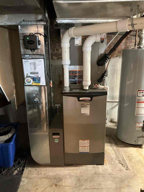 Completed annual air conditioning clean and check maintenance per Goodman Comfort Plan agreement. Performed comprehensive system inspection of Lennox HVAC equipment, including cleaning of evaporator coil and removal of accumulated debris from system components. Verified proper operation of all mechanical and electrical components, confirmed adequate airflow, and documented system condition with photographic evidence showing debris collection and equipment status.