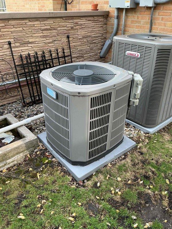 Completed preventive maintenance clean and check on two residential air conditioning systems per comfort plan agreement. Performed comprehensive inspection of both outdoor condenser units, including one Lennox model, verifying proper operation of compressors, fan motors, contactors, and dual capacitors. Cleaned condenser coils, checked refrigerant levels, tested electrical connections and components, and confirmed all systems operating within manufacturer specifications.