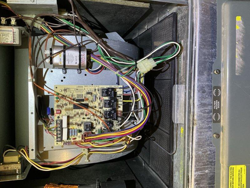 Responded to commercial furnace service call and successfully replaced failed capacitor on the unit's control board. Accessed the furnace's internal components, removed the defective capacitor, and installed a new replacement to restore proper system operation. Verified all electrical connections were secure and tested the unit to confirm successful repair. Collected outstanding payment for previously invoiced work.