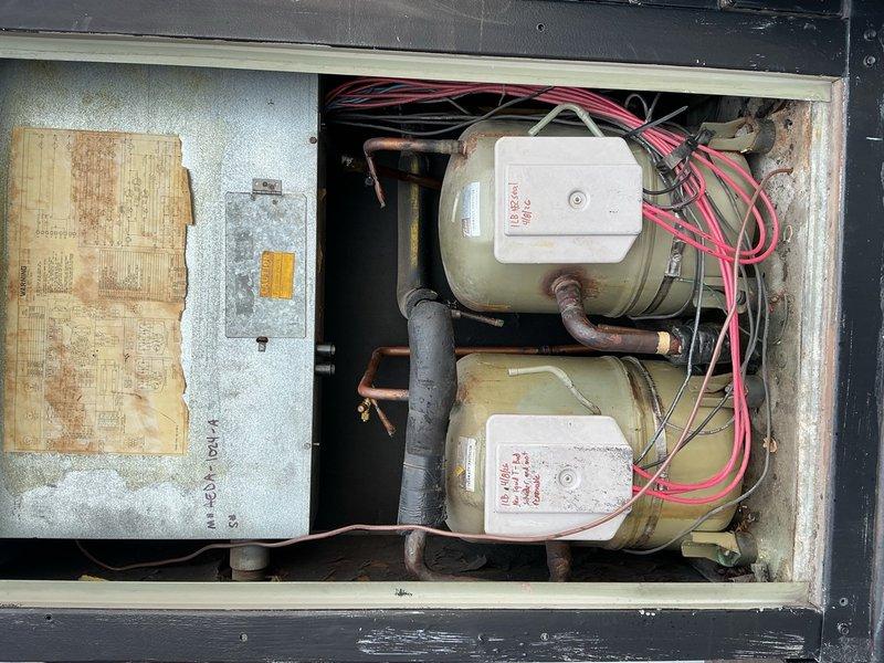 Responded to commercial rooftop HVAC unit with refrigerant leak at Schrader valve. Replaced defective Schrader valve, pressure tested system for leaks, and recharged unit with refrigerant to manufacturer specifications. System operational and holding proper pressures upon completion.