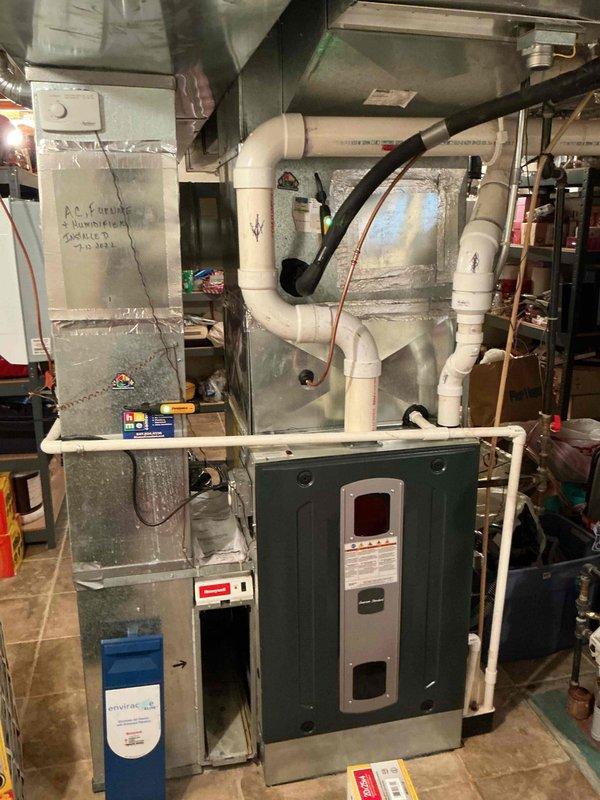 Completed Comfort Plan clean and check on single HVAC system per service contract agreement. Performed thorough inspection of outdoor condensing unit, verifying capacitor operation, electrical connections, and refrigerant lines, then inspected indoor air handler and furnace system, checking all mechanical and electrical components for proper operation. All equipment found operating within normal parameters with no deficiencies noted at time of service.