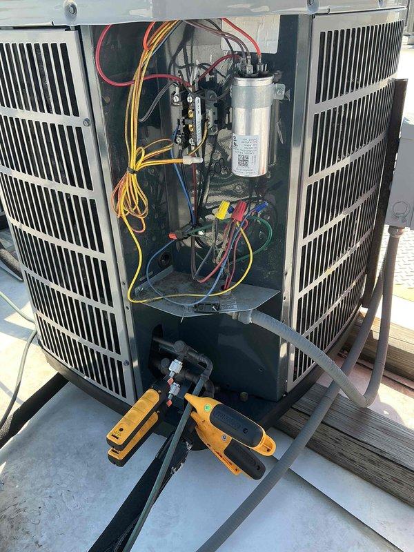 Performed preventive maintenance inspection on commercial rooftop HVAC units per contract agreement. Conducted comprehensive system diagnostics including electrical testing with amp meters, verified capacitor and contactor operation, and documented equipment condition with all units operating within normal parameters.