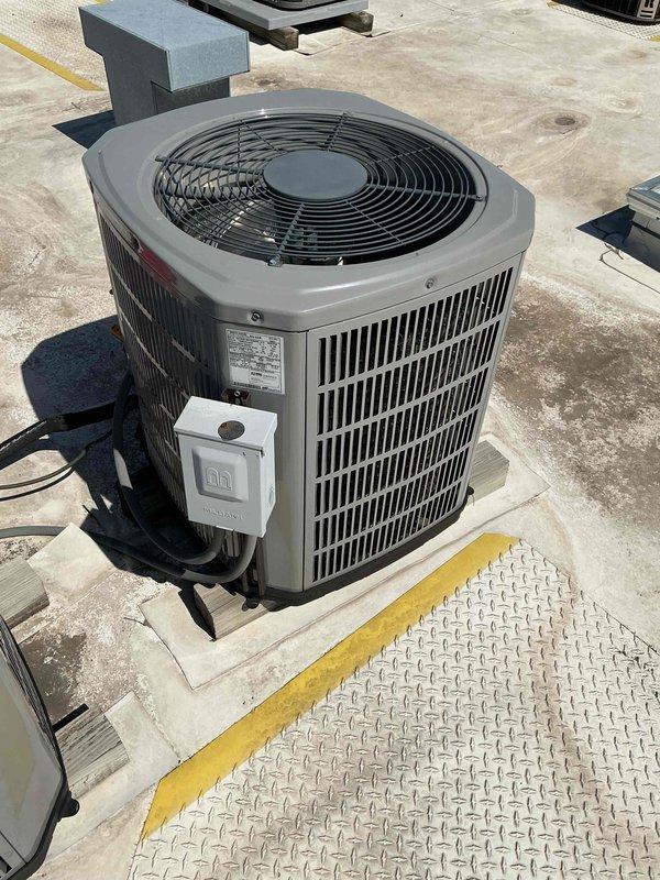 Performed air conditioning tune-up on single rooftop packaged unit per building specifications. Conducted electrical diagnostics using digital multimeter, recording system voltage readings at 72V. Customer to provide air filter for unit. Credit card processing fee applies if applicable payment method selected.