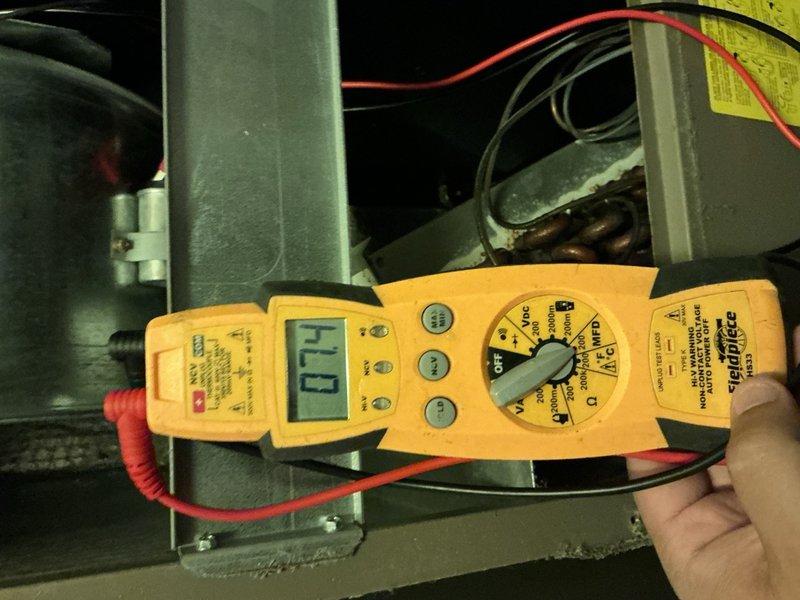 Completed preventative maintenance tune-up on single-system HVAC unit including outdoor condensing unit and air handler. Performed comprehensive system inspection, tested electrical components with multimeter confirming proper voltage readings, and verified operational status of all equipment per manufacturer specifications. Customer declined filter replacement service at this time.
