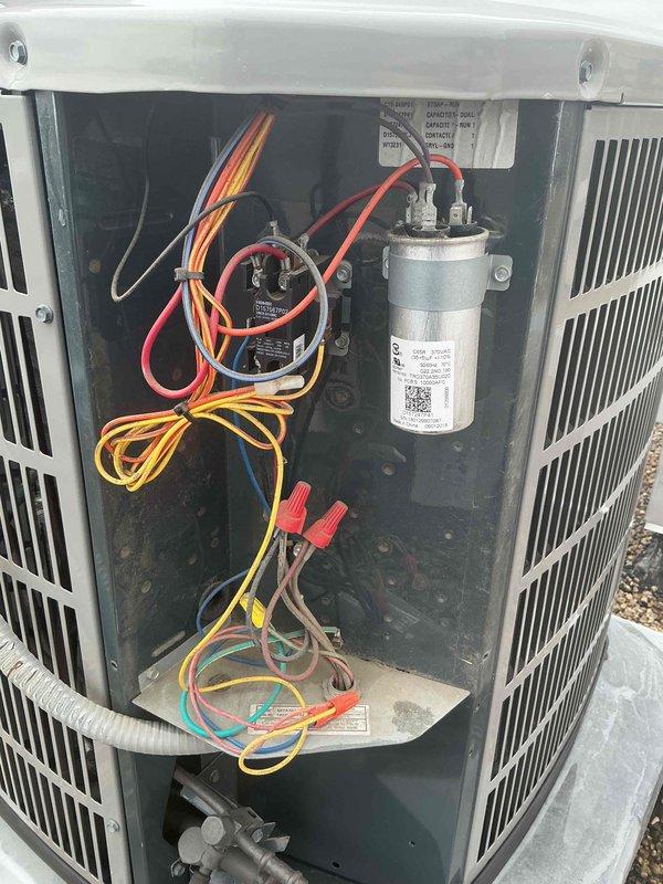 Completed comprehensive tune-up on single-system HVAC unit. Performed full system inspection with access panel removal, tested electrical components including capacitor and contactor functionality using clamp meter, verified proper voltage and amperage readings, inspected all wiring connections and terminals for secure contact, and installed 12x20x1 air filter. All components operating within normal parameters; system returned to service in good working condition.
