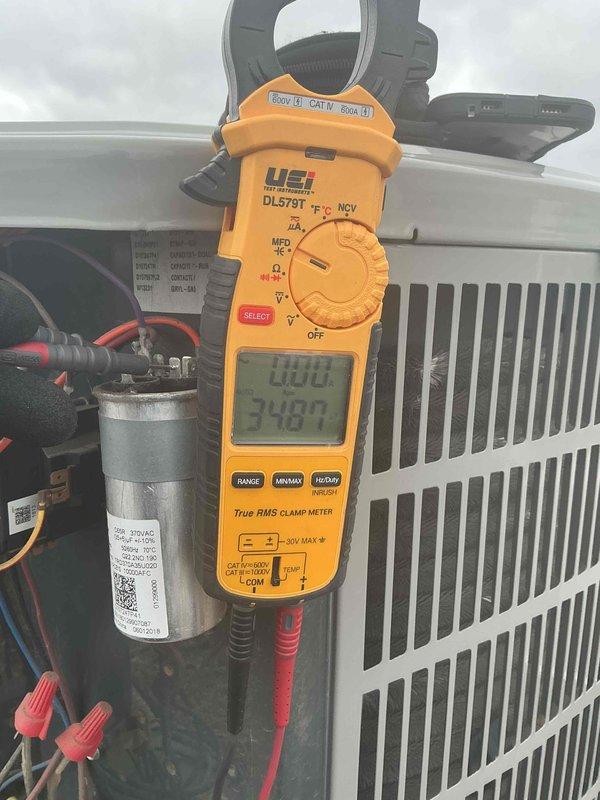 Completed comprehensive tune-up on single-system HVAC unit. Performed full system inspection with access panel removal, tested electrical components including capacitor and contactor functionality using clamp meter, verified proper voltage and amperage readings, inspected all wiring connections and terminals for secure contact, and installed 12x20x1 air filter. All components operating within normal parameters; system returned to service in good working condition.