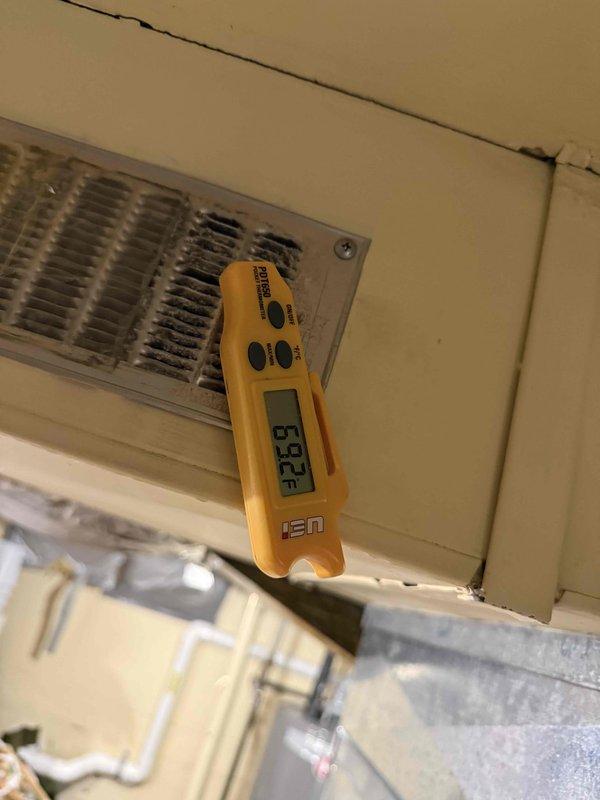 Completed air conditioning clean and check per maintenance agreement. Performed system diagnostics including supply air temperature verification at 92.2°F and electrical amperage measurement at 13.33 amps on outdoor condensing unit. System operating within normal parameters.