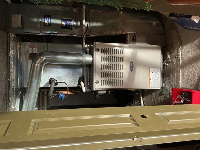 Completed comprehensive Clean and Check maintenance service on residential HVAC system per Comfort Plan agreement, addressing customer concern of unusual noise upon seasonal startup. Performed full inspection of indoor furnace unit and outdoor condensing unit, verified all mechanical and electrical components operating within normal parameters, and confirmed proper refrigerant line connections and system functionality with no abnormal sounds detected during operation.