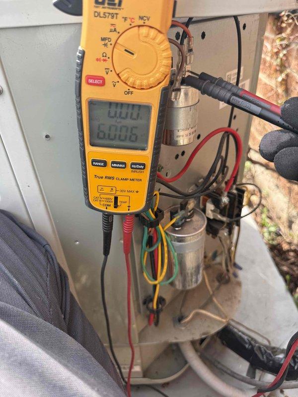 Completed comprehensive maintenance tune-up on single residential air conditioning system. Performed electrical diagnostics using digital multimeter to verify capacitor functionality, measure voltage levels, and test electrical connections throughout the unit. Conducted amperage readings with clamp meter on refrigerant lines to ensure proper system operation and confirm unit is running within manufacturer specifications.
