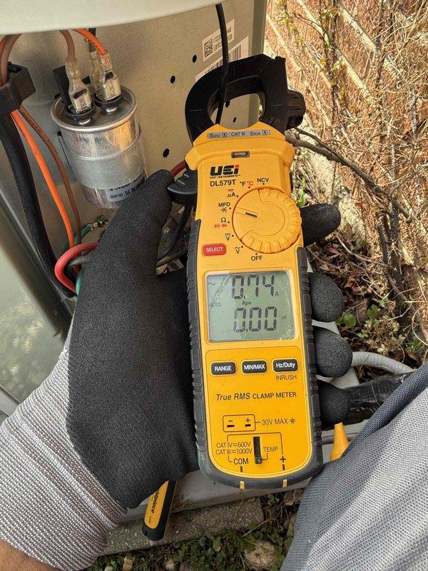 Completed comprehensive maintenance tune-up on single residential air conditioning system. Performed electrical diagnostics using digital multimeter to verify capacitor functionality, measure voltage levels, and test electrical connections throughout the unit. Conducted amperage readings with clamp meter on refrigerant lines to ensure proper system operation and confirm unit is running within manufacturer specifications.