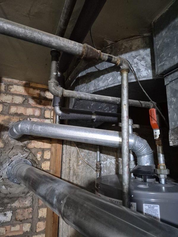 Responded to no hot water complaint on commercial tanked water heater installation. Upon inspection, diagnosed standard water heater failure in basement mechanical room. Completed full system evaluation of existing unit and associated piping connections. Restored hot water service to facility and verified proper operation of all mechanical systems and safety components.
