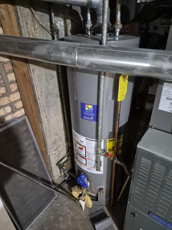 Responded to no hot water complaint on commercial tanked water heater installation. Upon inspection, diagnosed standard water heater failure in basement mechanical room. Completed full system evaluation of existing unit and associated piping connections. Restored hot water service to facility and verified proper operation of all mechanical systems and safety components.