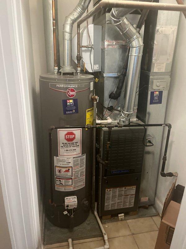 Responded to service call for 14-year-old air conditioning system experiencing operational concerns. Conducted comprehensive system evaluation and diagnostic assessment of existing HVAC equipment, including Rheem Performance Plus unit and associated ductwork. Documented current system configuration with photographs showing mechanical room layout, copper refrigerant lines, insulated ductwork, and electrical connections. Completed maintenance plan renewal process and provided customer with findings regarding system performance and replacement options for aging air conditioning equipment.