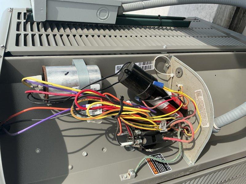 Completed preventative maintenance tune-up on single-system HVAC unit. Performed comprehensive inspection of air handler components including blower motor assembly, capacitor, and electrical connections. Verified proper amperage readings using clamp meter and confirmed all electrical components operating within manufacturer specifications.
