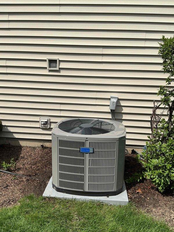 Completed seasonal air conditioning clean and check maintenance per customer request. Performed comprehensive system inspection including electrical measurements with clamp meter, capacitor testing, and visual assessment of outdoor condenser unit. System found operating within normal parameters with all components functioning properly.