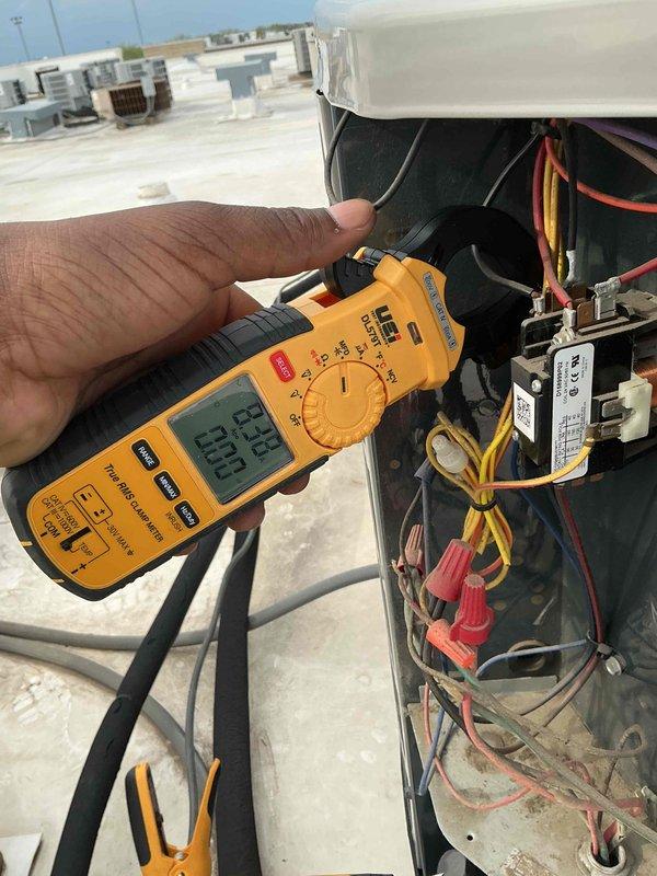 Completed comprehensive clean and check maintenance service on residential split system air conditioning unit and air handler per comfort plan agreement. Performed electrical diagnostics on outdoor condensing unit using digital multimeter to verify proper voltage and amperage readings across contactor and control circuits. Inspected all electrical connections, wire terminations, and safety controls within outdoor unit compartment. Evaluated indoor air handler assembly including blower motor, heat exchanger, and internal wiring harness for proper operation and condition. Verified thermostat functionality and system response as requested. All components found operating within manufacturer specifications with no deficiencies noted at time of service.