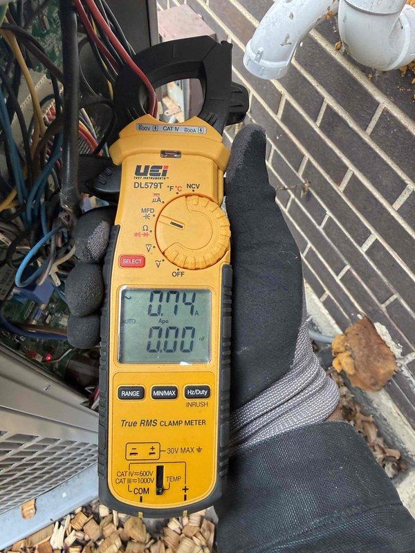 Completed comprehensive clean and check service on air conditioning system, electronic air cleaner, and whole-home humidifier as part of annual comfort plan maintenance. Performed electrical diagnostics using clamp meter to verify proper system operation and amperage draw. Confirmed ecobee smart thermostat functioning correctly with appropriate temperature and humidity readings displayed.