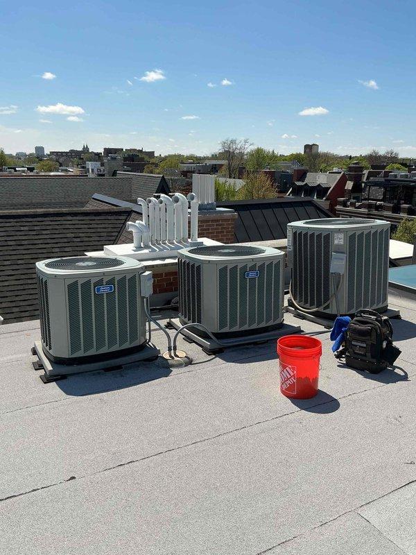 Conducted on-site evaluation of existing HVAC system to assess air conditioning performance and determine replacement needs. Inspected indoor air handler unit with associated ductwork and mechanical room components, as well as rooftop condenser units. Provided comprehensive estimate for air conditioning replacement with option to include furnace replacement as a complete system upgrade.