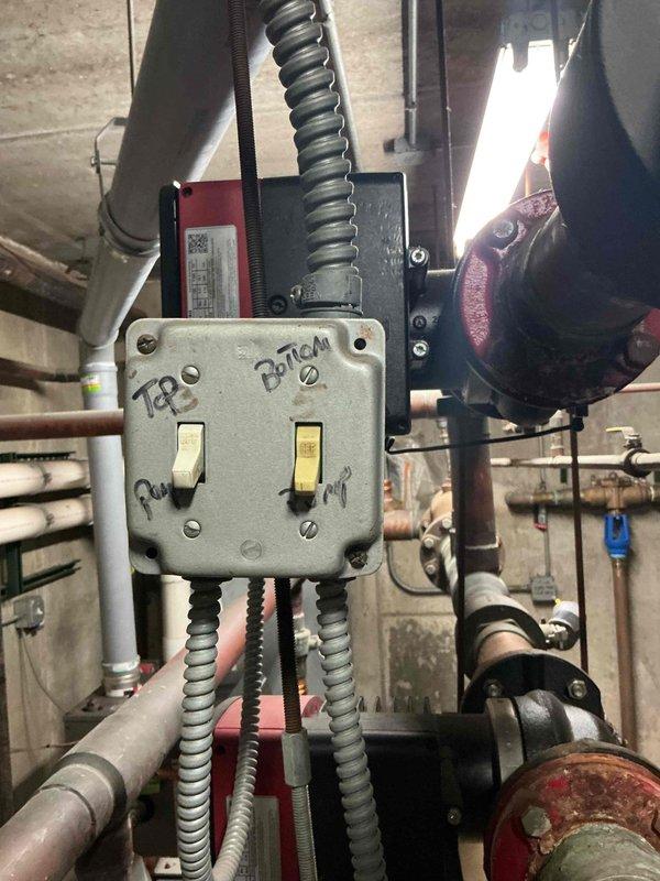 Responded to customer request to transition HVAC system from heating to cooling mode for the season. Located boiler control switches in mechanical room and shut down heating system operation. Verified boiler unit powered down properly and documented existing system configuration including hydronic heating equipment, expansion tanks, and associated copper piping infrastructure. Confirmed cooling system ready for activation and operation. System successfully transitioned per customer specifications with all mechanical components photographed for service records.