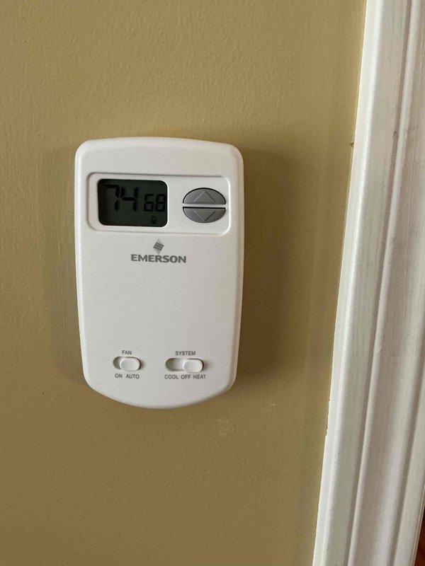 Responded to no heat call for non-operational boiler system. Upon arrival, performed diagnostic evaluation of heating system and thermostat operation. Inspected Emerson thermostat controls, verified system settings, and checked heat call functionality. Identified issue preventing boiler from firing, completed necessary repairs to restore heat to residence.