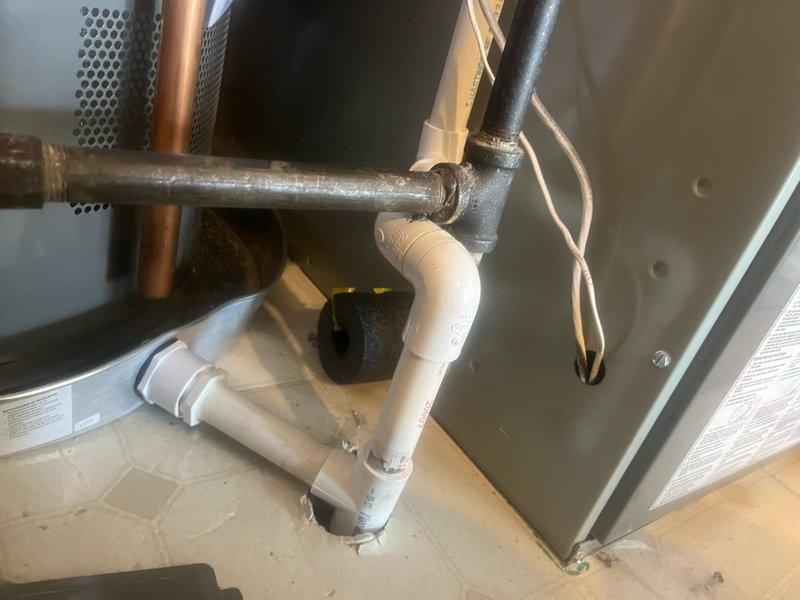 Successfully removed and disposed of existing water heater from utility closet. Installed new Rheem 40-gallon residential gas water heater with drain pan in same location. Connected unit to existing gas line, electrical supply, water supply piping, and exhaust chimney venting system. Verified proper operation of Resideo gas control valve and temperature settings. Performed complete system startup, tested all connections for leaks, and conducted safety inspection to ensure proper combustion and venting. All equipment tested and adjusted for optimal performance with 6-year warranty on parts and tank, 1-year labor warranty provided.