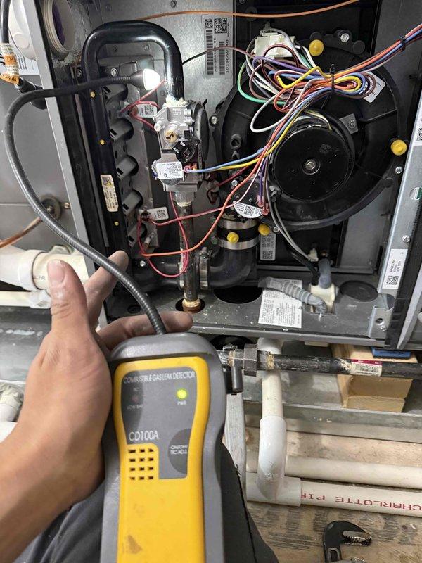 Replaced defective gas valve on residential HVAC heating system. Disconnected and removed old gas valve assembly, installed new valve, and reconnected all electrical wiring and gas supply lines. Performed system diagnostics to verify proper operation and confirm safe ignition and gas flow.