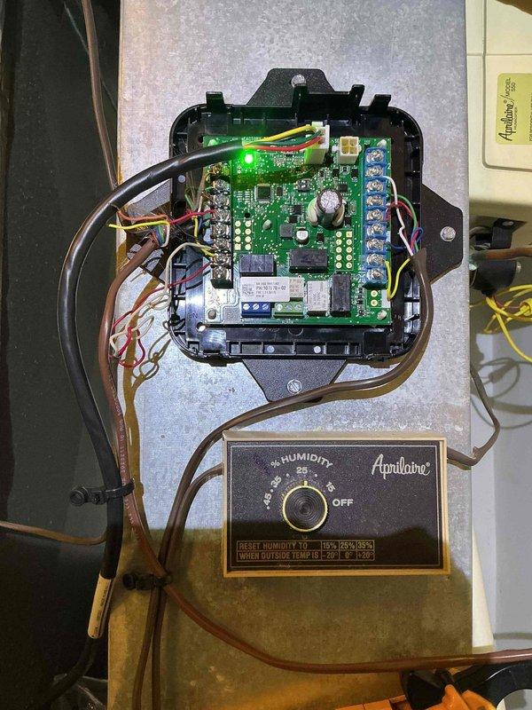 Responded to service call for HVAC system malfunction. Replaced wireless communication module but discovered system conflict causing heat to activate during cooling calls. Attempted multiple wiring configurations without resolution. Removed wireless module and temporarily wired system for conventional operation, restoring heating and air conditioning functionality. Heat pump heating mode remains non-operational and requires follow-up diagnostic with technical support to resolve communication protocol issues between outdoor unit and indoor air handler.