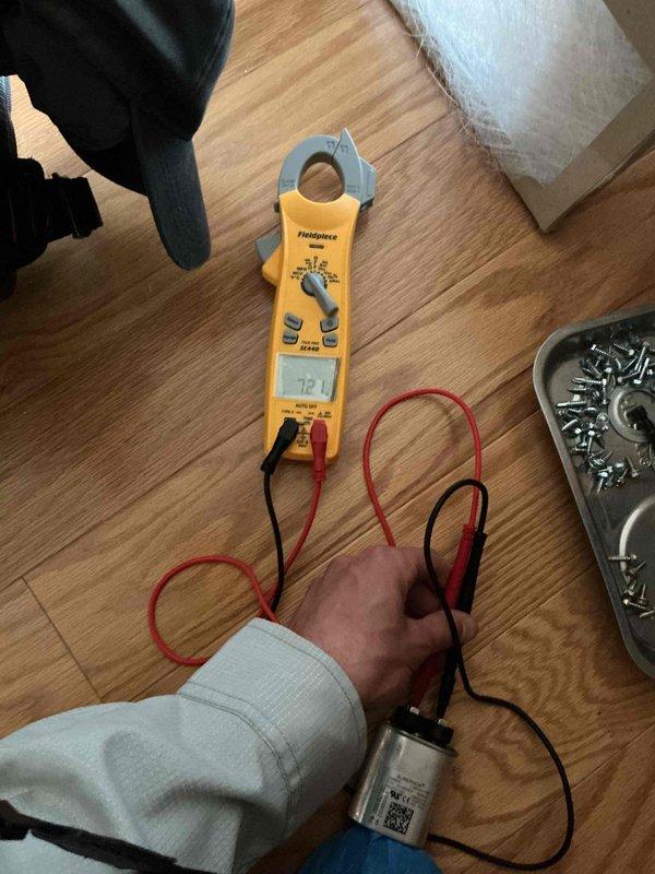 Performed comprehensive tune-up and maintenance on single-system air conditioning unit with air handler. Conducted clean and check procedures on outdoor condensing unit, inspecting electrical components including capacitor, contactor, and wiring connections. Tested system performance using digital clamp meter to verify proper amperage draw and electrical operation. Replaced air filter and completed full system evaluation to ensure optimal performance and efficiency.