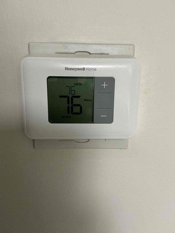 Completed comprehensive tune-up maintenance on single-zone HVAC system including air handler and condensing unit. System found operating within normal parameters with thermostat maintaining proper cooling function at 78°F setpoint. Customer requested replacement air filter but was uncertain of correct size; provided filter specifications for future reference.