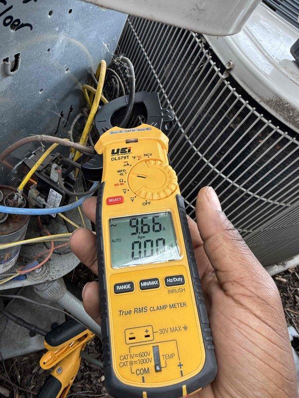 Completed spring preventive maintenance on two-system air conditioning equipment per comfort plan agreement. Performed comprehensive clean and check procedures including electrical testing with clamp meter showing system amperage readings, inspected condenser coil condition, verified wiring connections, and examined blower wheel assembly. All components inspected and found operating within normal parameters.