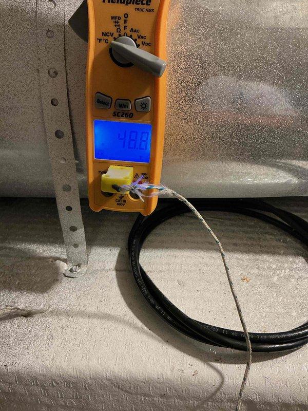 Replaced defective condenser unit under manufacturer warranty at residential property. New condenser was delivered to job site and installed as direct replacement. Performed system diagnostics using digital multimeter to verify proper electrical readings and confirm operational parameters. Tested refrigerant line connections and verified system functionality upon completion. Unit is now operating within normal specifications.
