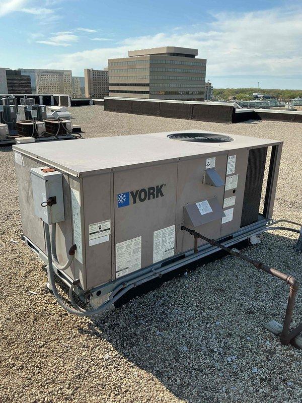 Responded to service call for west rooftop unit at commercial facility. Diagnosed failed blower motor on York package unit and completed replacement with OEM equivalent motor. Verified proper operation of unit including airflow, electrical connections, and system controls upon startup. Unit restored to full operational status.