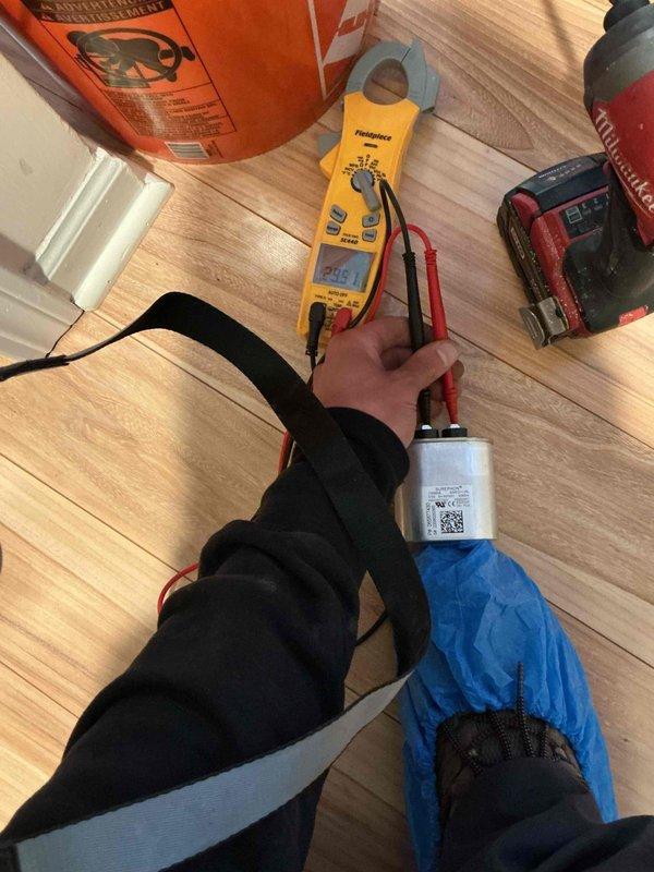 Performed comprehensive tune-up and preventive maintenance on single HVAC system per building specifications. Conducted electrical diagnostics including capacitor testing with clamp meter to verify proper operation and measured system parameters through air handler access points. Completed all maintenance procedures before requested timeframe, with photographic documentation of diagnostic work performed.