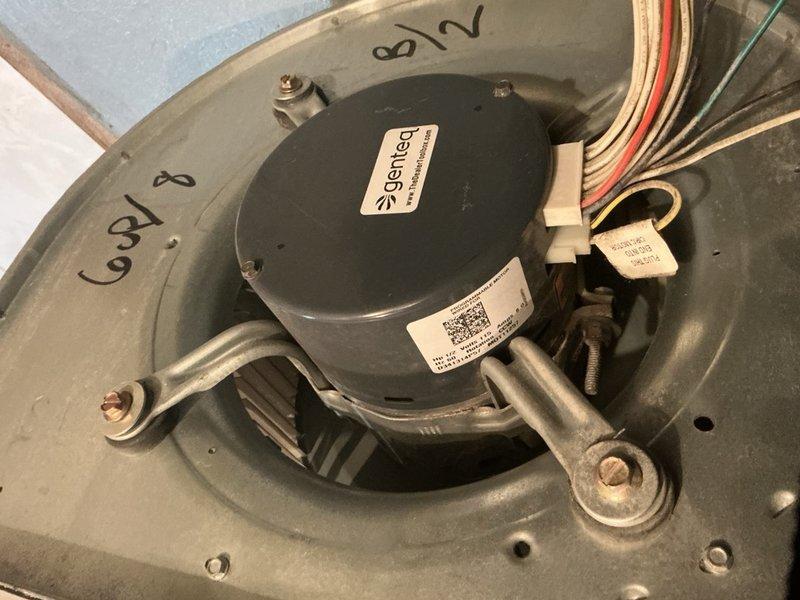 Responded to service call for non-cooling air conditioning system and found active refrigerant leak with low charge. Performed thorough inspection of accessible refrigerant connections and fittings but could not locate leak source at obvious connection points. Additionally removed and performed advanced cleaning of blower assembly due to heavy dirt and debris accumulation on blower wheel and housing that was restricting airflow. Recommended follow-up service to inject leak sealant and recharge refrigerant system to proper levels, as unit remains under manufacturer warranty coverage.