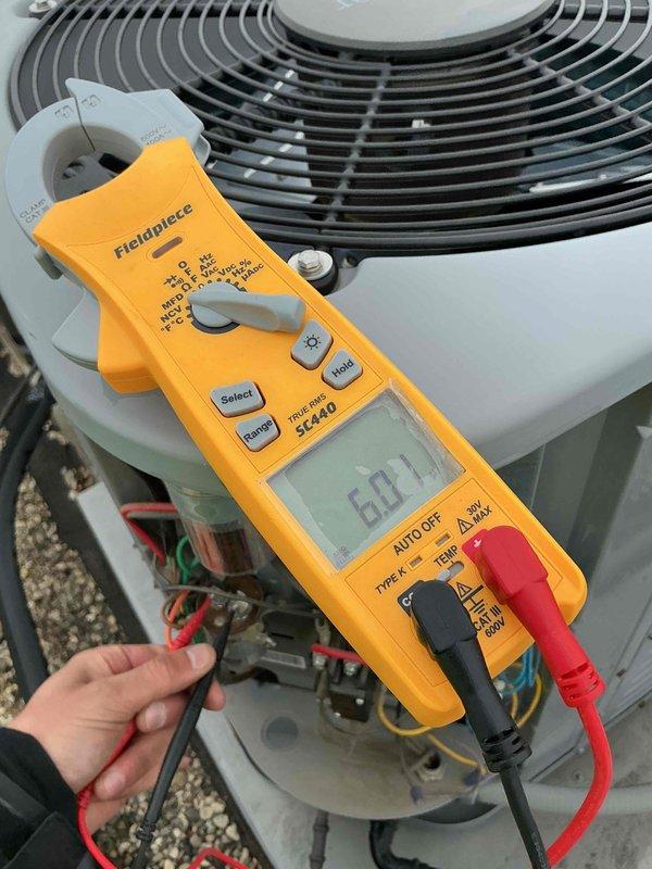 Completed comprehensive tune-up and performance verification on single HVAC system. Performed electrical diagnostics using clamp meter on air handler, measuring amperage draw and verifying proper operation of all electrical components. Conducted outdoor condenser unit testing with digital multimeter, recording voltage readings and confirming system parameters within manufacturer specifications. Customer declined filter replacement service at time of visit.