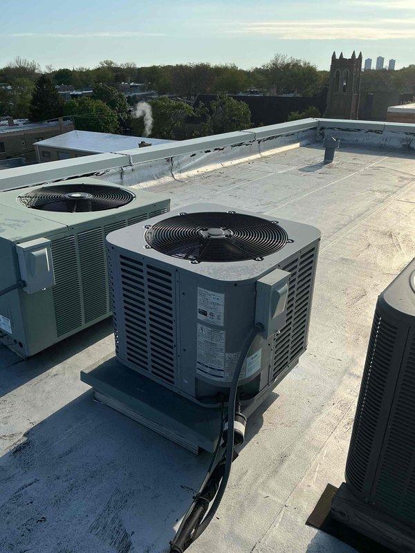 Completed preventative maintenance clean and check on residential HVAC system per comfort plan agreement. Serviced rooftop condenser unit and interior air handler/furnace system, performed standard inspection of all components, verified proper operation, and documented equipment condition with photos.