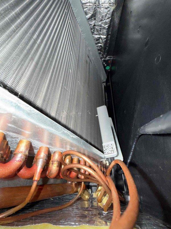 Completed preventative maintenance tune-up on residential air conditioning and air handler system. Inspected 16x16x1 air filter, determined replacement was necessary, and installed new filter to ensure proper airflow and system efficiency. Verified all mechanical components including evaporator coil, refrigerant lines, condensate drainage system, and electrical connections were operating within normal parameters.