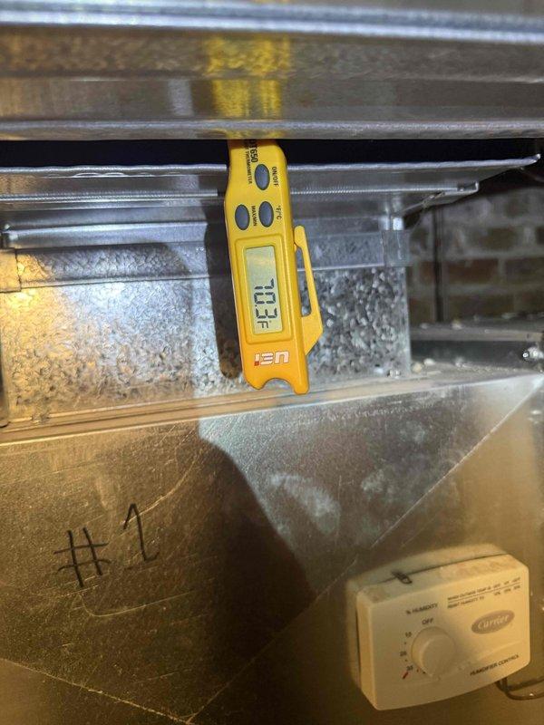 Completed comprehensive tune-up and preventative maintenance on two air conditioning systems. Performed temperature differential testing on both units, documenting supply air temperature of 51°F and return air temperature of 70°F, confirming proper system operation and adequate cooling performance within manufacturer specifications.