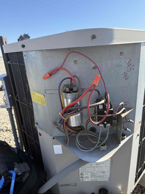 Completed preventative maintenance tune-up on single-zone HVAC system. Performed comprehensive inspection of outdoor condensing unit, verifying electrical connections, capacitor operation, and contactor functionality. Checked thermostat operation and confirmed system is cooling properly; customer declined air filter replacement at this time.
