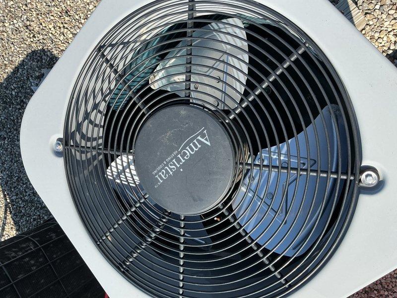 Completed preventive maintenance on AmeriStar outdoor condensing unit per building special requirements. Inspected condenser fan assembly, verified proper operation of electrical components including capacitor and contactor, and checked all wire connections for secure termination. Unit operational with no filter replacement needed at this time.